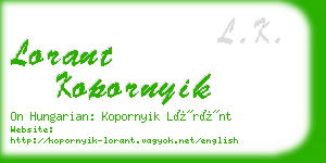 lorant kopornyik business card